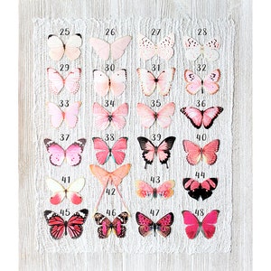pink silk butterflies . 1-20 hair clips, pins, magnets . your choice . blush birthday gift, wedding, bridesmaids, favors