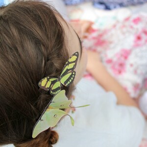 green silk butterflies . 1-20 hair clips, pins, magnets . your choice . birthday gift, wedding, bridesmaids, parties image 3