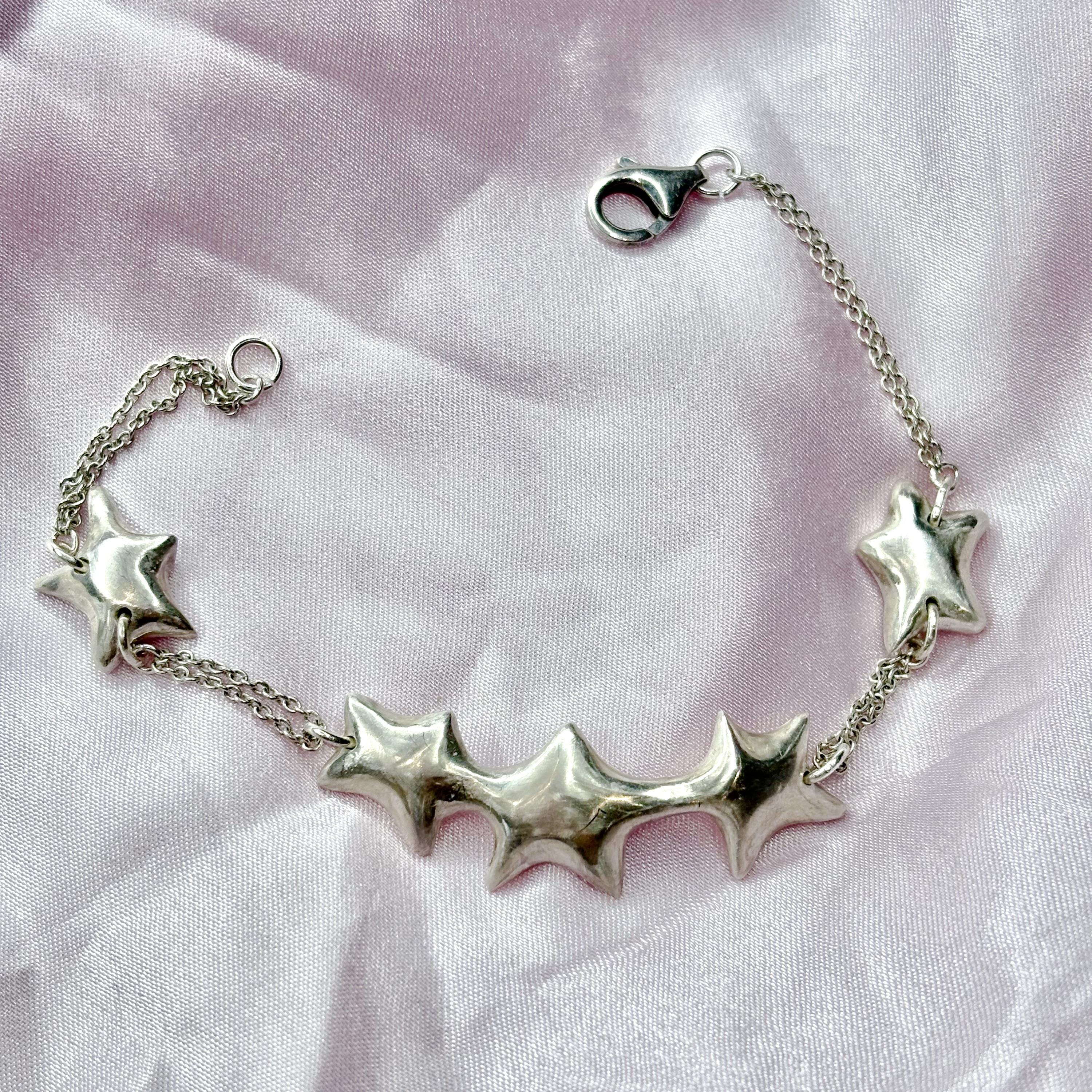 ミント　セレスティアルシューティングスター　ハートブレス17 2点 Shooting Stars Bracelet - 925 Sterling Silver Star Charm