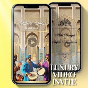 Moroccan Wedding Digital Video Invitation Henna Night Islamic Nikah Invite Animated Arabic Design Custom Template Personalized Morocco Arab