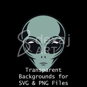 エイリアンヘッドクリップアートデジタルダウンロード - PNG、SVG、JPG、UFO、昇華転写、ステッカー、クリカット、クラフト用地球外生物の顔アート