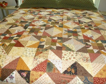 Handmade Quilt--Queen size patchwork stars quilt--free shipping