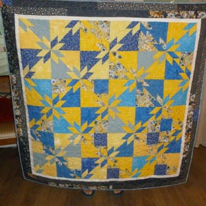 Handmade Patchwork Quilt--Hunter&#39;s Star--free shipping