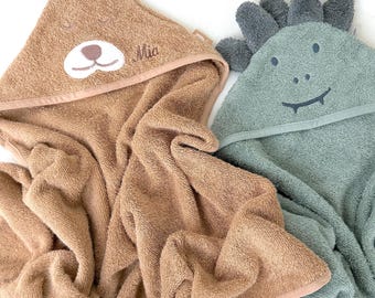 Personalisierte Kapuzen Baby Handtuch Drachen oder Bär Badetuch.