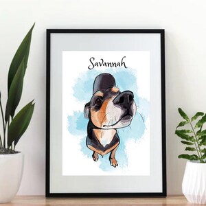 Hand Drawn Pet Portrait - Custom Pet Portrait From Photo