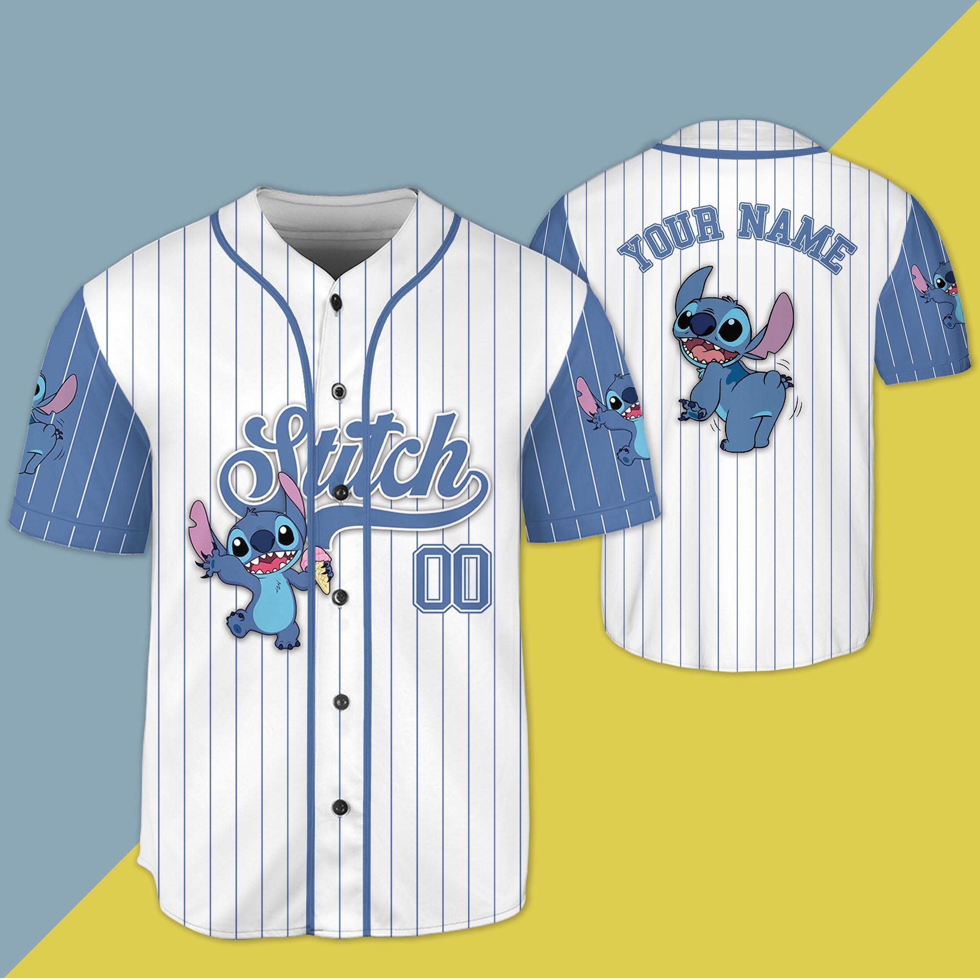 Discover Custom Disneyyy Stitchh Baseball Jersey, Custom Stitchh Baseball Jersey