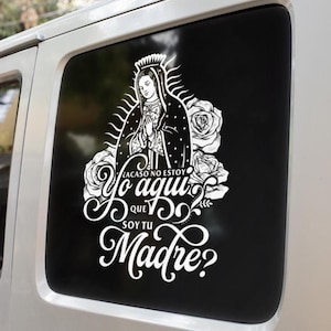 Virgen Maria Vinyl Decal: Christian Faith Bumper Sticker
