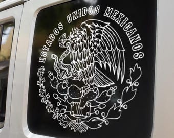 Handgjord mexikansk örnsköld vinyldekal: Holografisk pärlstötfångardekal