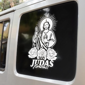 Handgemacht, christlicher Glaube Aufkleber, Stoßstange, Aufkleber, San Jewels Tadeo Muchas Gracias, Heiliger Jude Der Apostel, Vinyl.