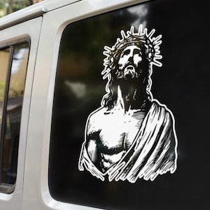 Handmade Jesus Decal: Christian Faith Bumper Sticker