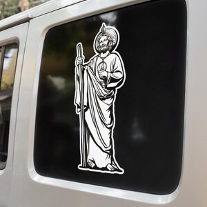 Handgemacht, christlicher Glaube Aufkleber, Stoßstange, Aufkleber, San Jewels Tadeo, Heiliger Jude Der Apostel, Vinyl.