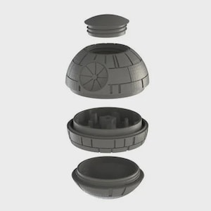 Death Star grinder STL file, Star Wars inspired 3D print model, digital herb grinder, space geek gift, funny printable grinder