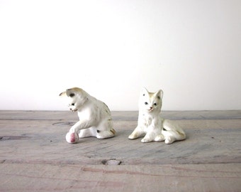 Two Cat Figurines Bone China