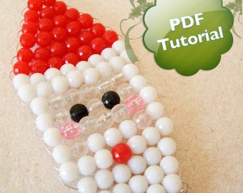DIY PDF Tutorial - Weihnachtsmann Gesicht, Perlen Weihnachtsschmuck
