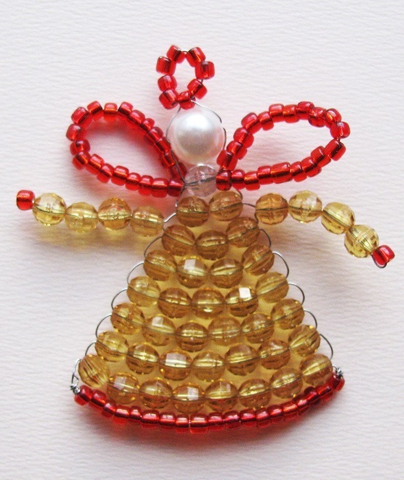 DIY PDF Tutorial Little Angel, Beaded Ornament / Souvenir / Party favor image 2