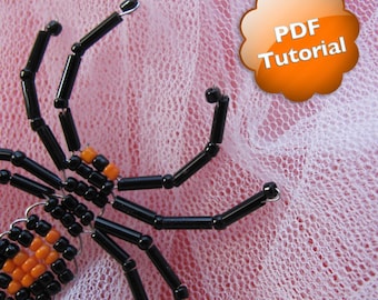 DIY Halloween Spider - PDF Tutorial - Beaded Ornament or Souvenir