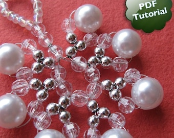 DIY PDF Tutorial - Snowflake, Beaded Ornament / Souvenir / Party favor