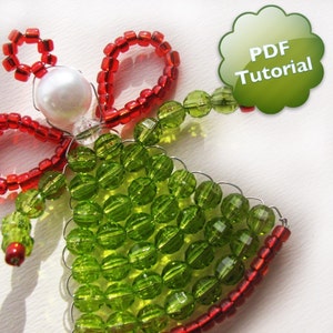 Modello fai da te per ornamento a forma di angelo con perline – Tutorial PDF per decorazioni per l&#39;albero di Natale – Angelo con perline – Download immediato – PDF per lavoretti natalizi