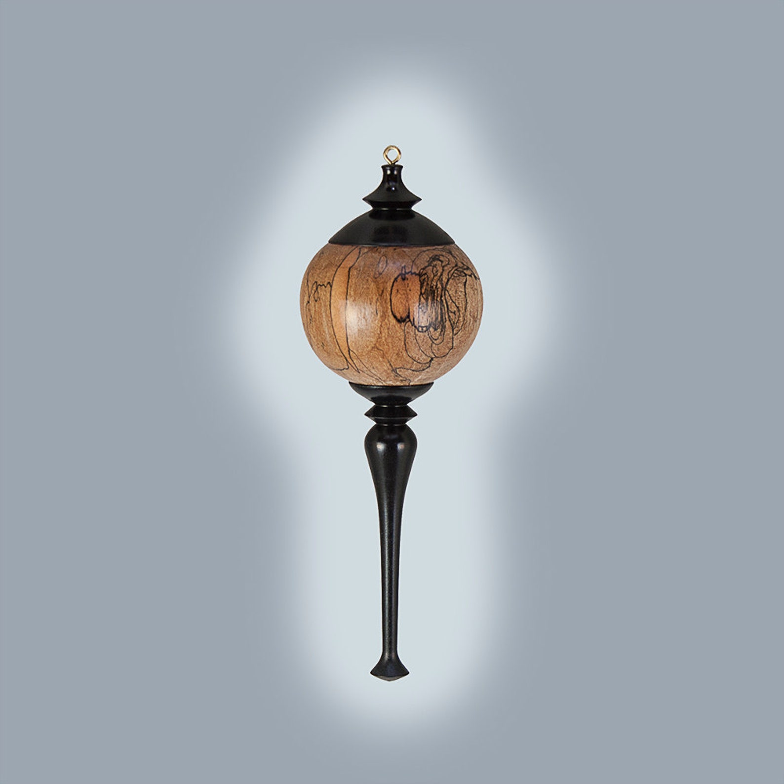 Christmas Ornament Lathe Turned Wooden Globe and Finial Etsy