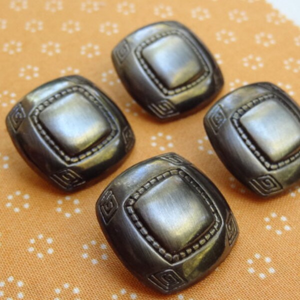 8 dunkle Patina. Schwarz. Grau-Platz Tasten. 1" Tasten. Scrollen Line-Design. Gepunktete Rand. Schaft-Tasten B36