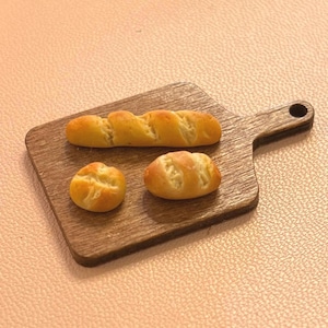 Set of 3 Miniature Baguettes and Boules 1:12 Scale