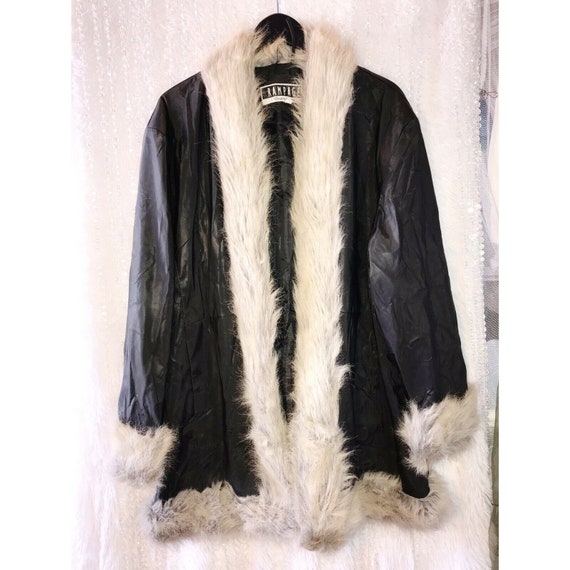 Vintage Rampage Fur Trim Coat 2X Lined Pockets Fau