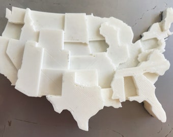 Health Insurance Data Visualization | 3D Printed Map | Infographic Fridge Magnet