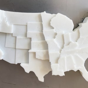 Rainfall Data Visualization | 3D Printed Map | Infographic Fridge Magnet