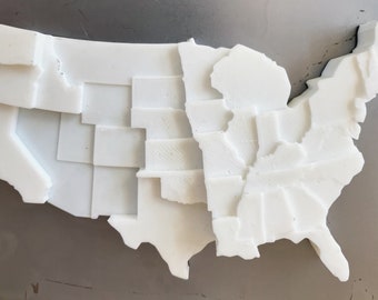 Rainfall Data Visualization | 3D Printed Map | Infographic Fridge Magnet