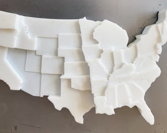 Rainfall Data Visualization | 3D Printed Map | Infographic Fridge Magnet