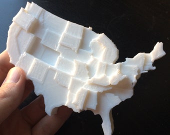 Type 2 Diabetes Data Visualization | 3D Printed Map | Infographic Fridge Magnet