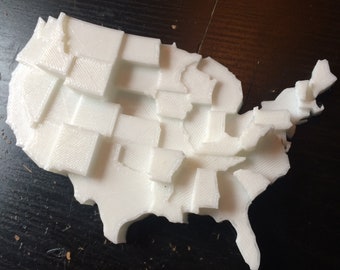 Gun Ownership Data Visualization | 3D Printed Map | Infographic Fridge Magnet