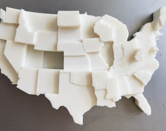 Obesity Data Visualization | 3D Printed Map | Infographic Fridge Magnet