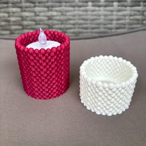 Tealight holder set 3D print – set of 2 modern – LED candle holder decoration gift – selectable color – Boho Scandi decoration