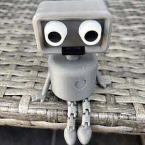 Cute 3D Printed Robot Figure | Flexible Toy | Articulated Desk Buddy | Tech Gift | Posable Robot Decor | Fun Collectible Figurine