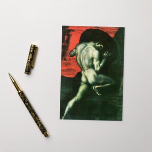 Cartolina Sisifo / Cartolina d'epoca, biglietto d'auguri, poster, arredamento d'epoca, arte murale, parete della galleria, dipinto, mito greco, mitologia, cartolina