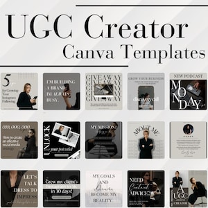 Luxury Instagram Templates - Dark Social Media Templates - Instagram Branding - Canva Template - Social Media Manager Templates