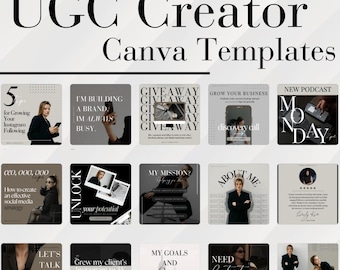Luxury Instagram Templates - Dark Social Media Templates - Instagram Branding - Canva Template - Social Media Manager Templates