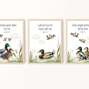 Bible verse for kids, Nursery decor mallards, Mallard duck prints, Woodland, Nature, Bird hunting prints, Mallard duck nursery, Printable