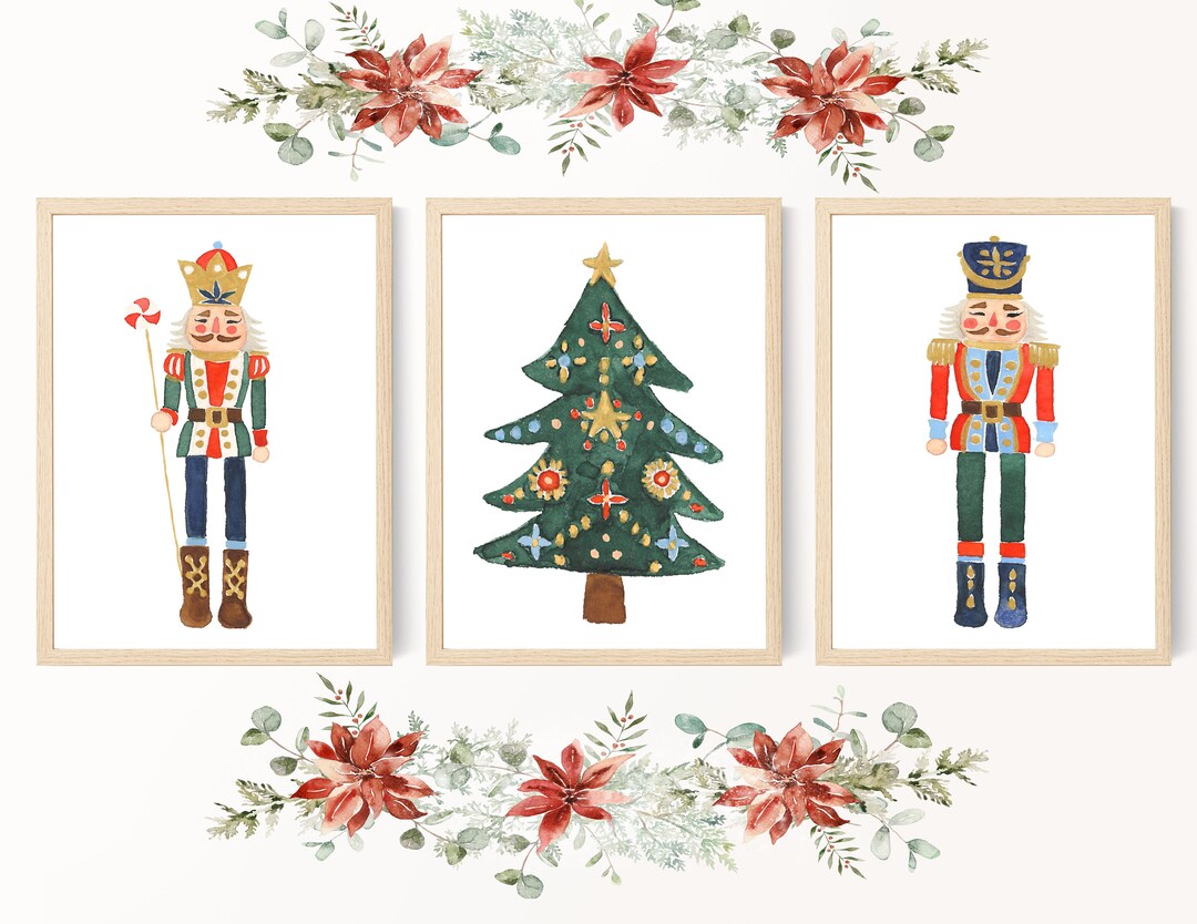 Set of 3 Nutcracker Prints DIY Christmas Decor Printable Etsy