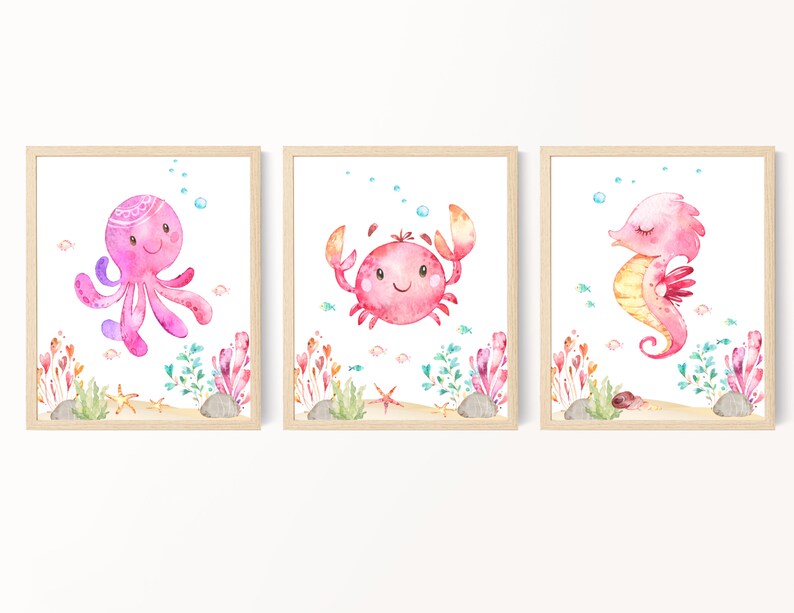 Nautical Wall Art Under the Sea Nursery Prints Ocean Nursery Etsy