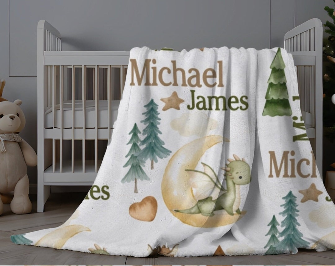 Personalized Baby Blanket, Dragons Name Blanket, Custom Dragon Minky Blanket Etsy