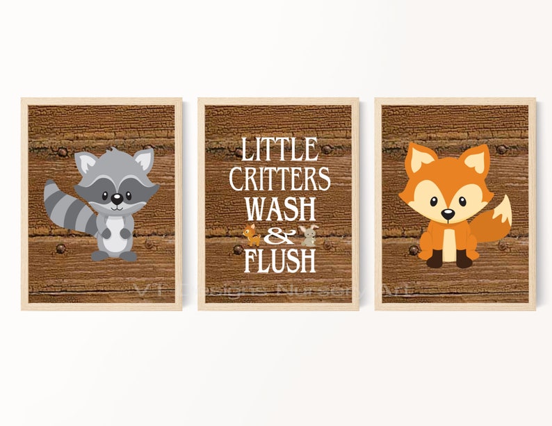 Woodland Bathroom Decor for Kids Woodland Animal Bathroom Etsy
