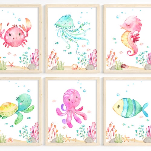 Nautical Nursery Decor Under the Sea Wall Art Ocean Nursery Etsy