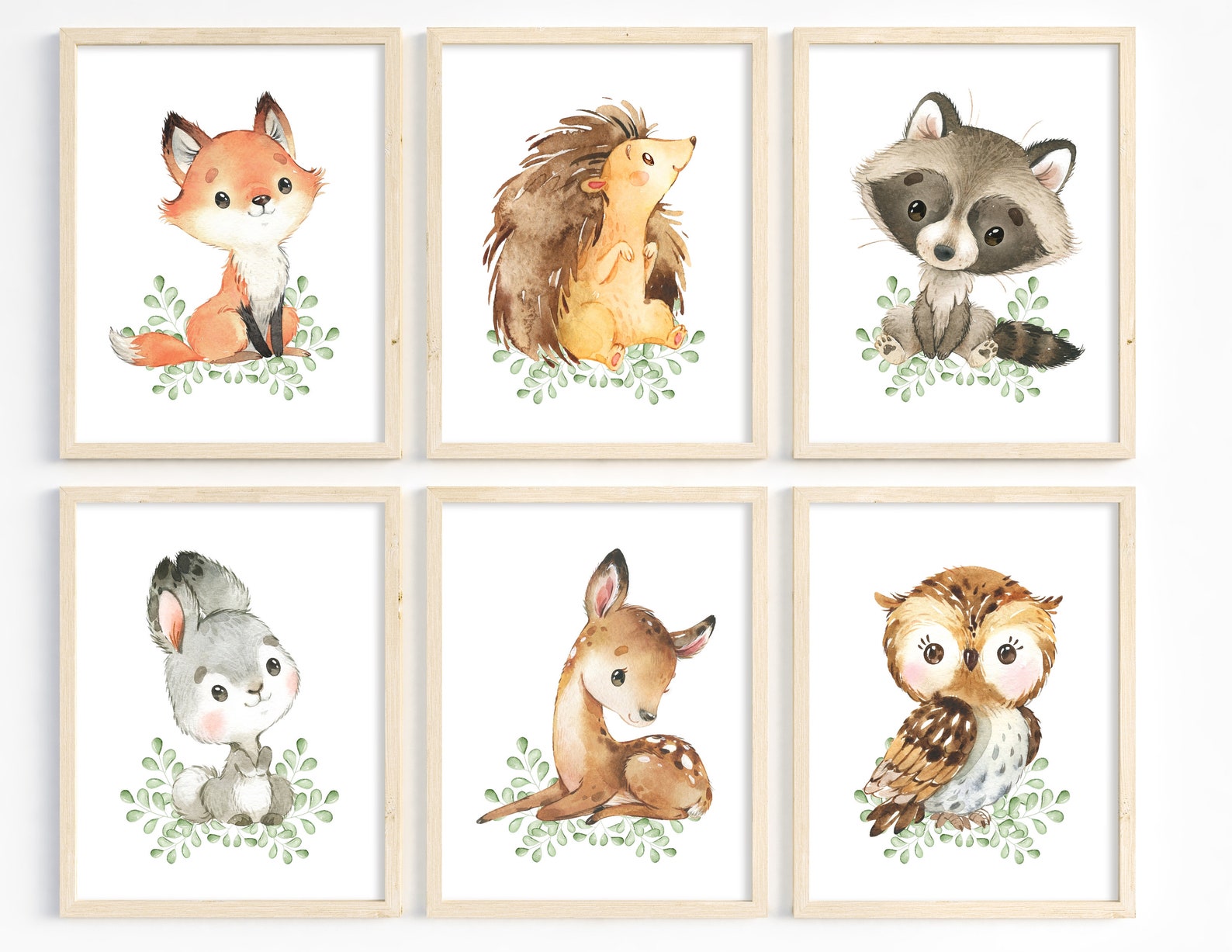 Gender Neutral Nursery Art Woodland Animals Boy Nursery Art Etsy