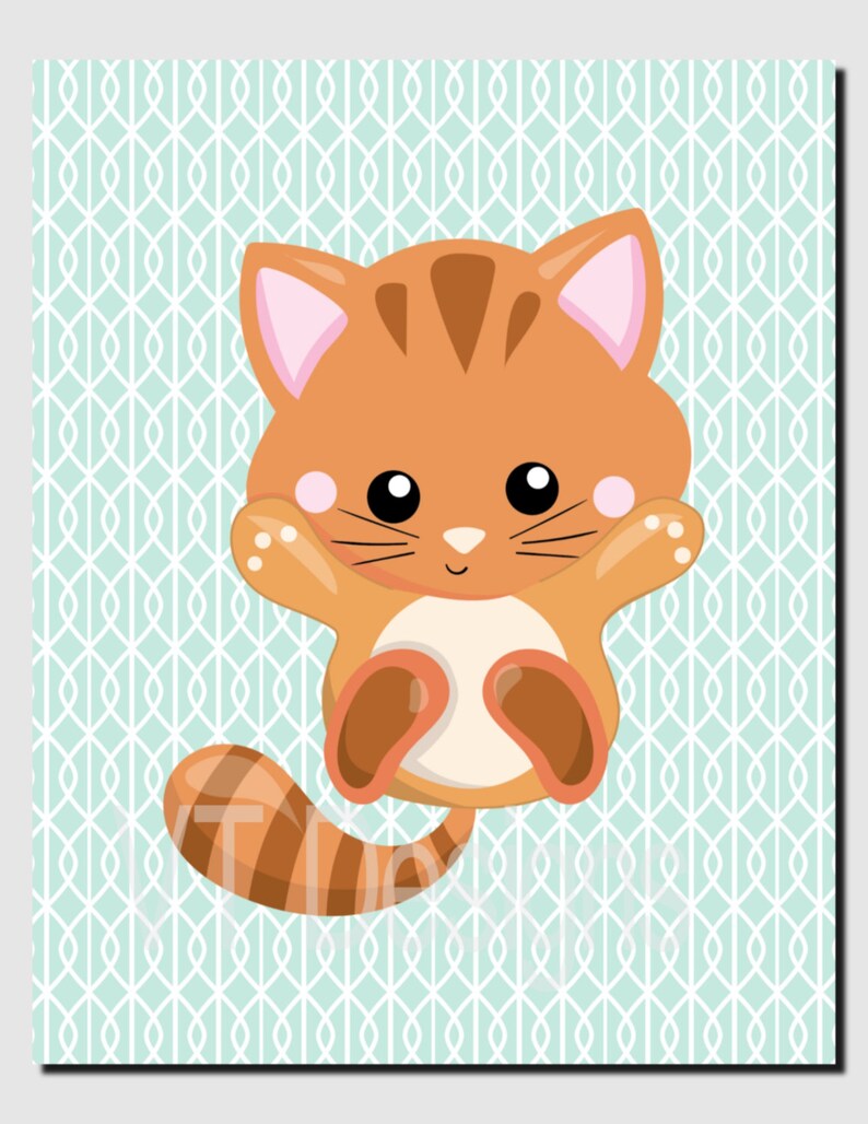 Cat Nursery Decor Baby Girl Nursery Decor Kittens Purple Etsy