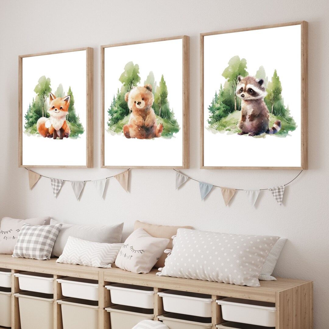 Boy Nursery Art, Woodland Animals, Woodland Theme, Boy Room Decor