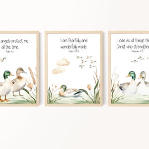 Bible verse for kids, Nursery decor mallards, Mallard duck prints, Woodland, Nature, Bird hunting prints, Water fowl wall art, Printable
