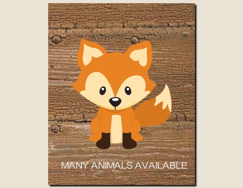 Bathroom Decor Kids Bathroom Art Woodland Animals Woodland Etsy