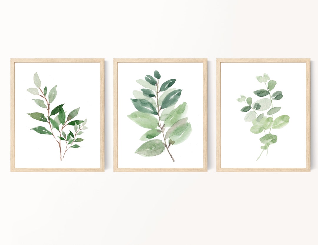 Botanical Print Set Greenery Art Bedroom Wall Decor Foliage - Etsy